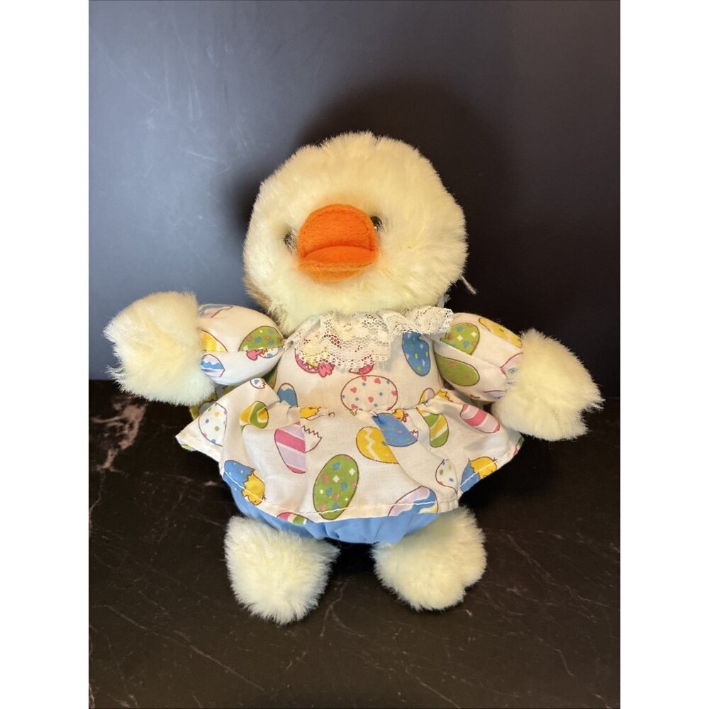Vintage 1995 Fordlet Easter Duck Plush Stuffed Animal Dress Kmart Toy